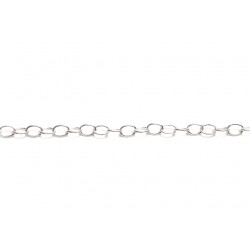 Sterling Silver 925 Round Wire Oval Trace Chain, 4.5 x 3 mm (61)