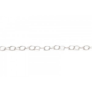 Sterling Silver 925 Round Wire Oval Trace Chain, 4.5 x 3 mm (61)
