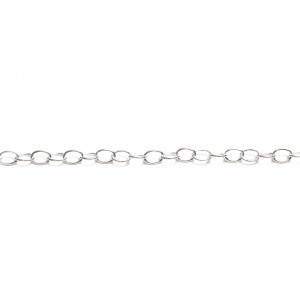 Sterling Silver 925 Round Wire Oval Trace Chain, 4.5 x 3 mm (61)