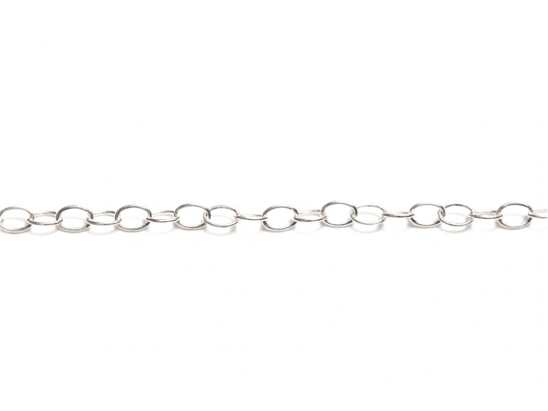 Sterling Silver 925 Round Wire Oval Trace Chain, 4.5 x 3 mm (61)