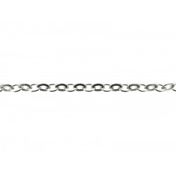Sterling Silver 925 Flat Wire Oval Link Trace Chain - 3.7mm x 4.7mm (69)