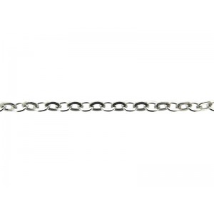 Sterling Silver 925 Flat Wire Oval Link Trace Chain - 3.7mm x 4.7mm (69)