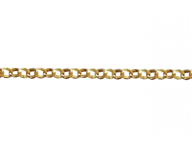 Gold Plated Brass Rolo Belcher Chain - 2.4mm