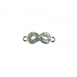 Sterling Silver 925 Tiny Infinity Charm with CZ's and Two Rings