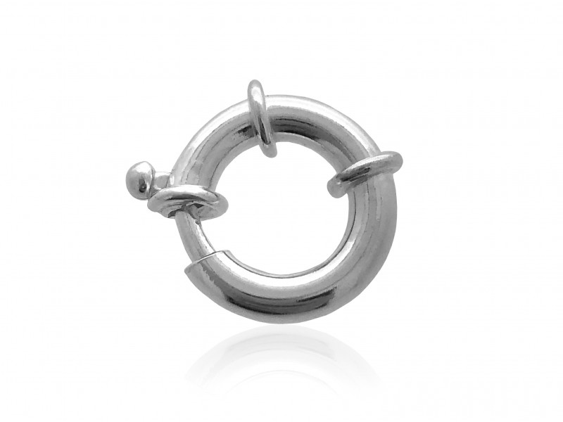 Sterling Silver 925 Spring / Bolt Ring, 14 mm x 3 mm  