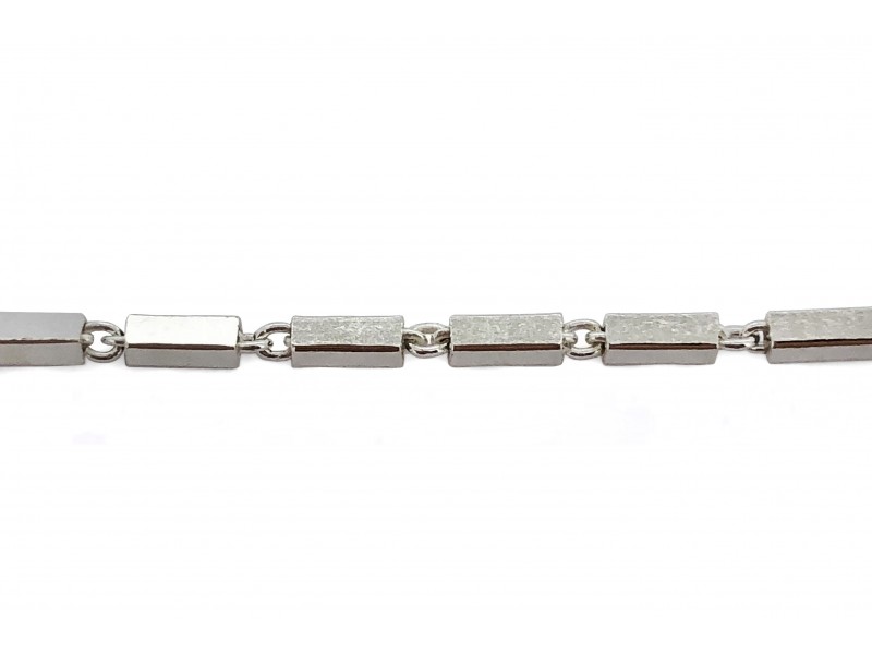 Sterling Silver 925 Square Wire Bar and Round Links (46)
