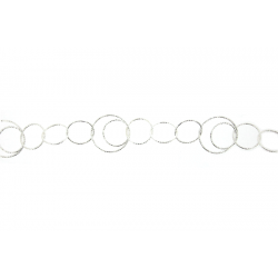 Sterling Silver 925 Sparkly 3 Small and 1 Large Round Link Fancy Chain (43)
