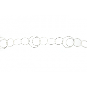 Sterling Silver 925 Sparkly 3 Small and 1 Large Round Link Fancy Chain (43)