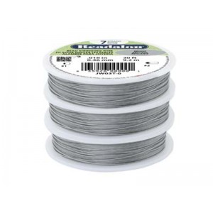 7 Strand Stainless Steel Bead Stringing Wire, .012 in (0.30 mm), Bright, 30 ft (9.2 m)