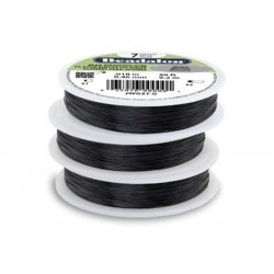 7 Strand Stainless Steel Bead Stringing Wire, .012 in (0.30 mm), Black, 30 ft (9.2 m)
