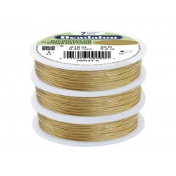 7 Strand Bead Stringing Wire, .012 in (0.30 mm), Gold Color, 30 ft (9.2 m)
