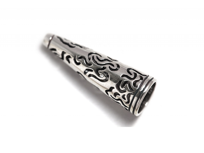 Sterling Silver 925 Cone Bead wave patterned 