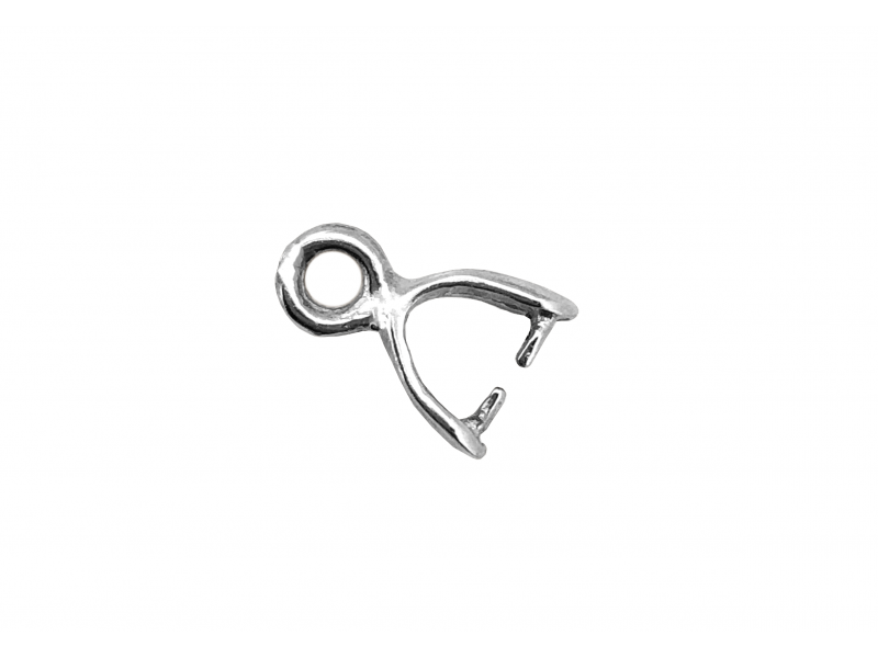 Sterling Silver 925 Pinch Bail with Ring - 12mm x 5.2mm