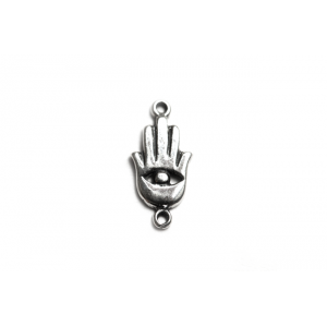 Sterling Silver 925 Hamsa with Eye Charm