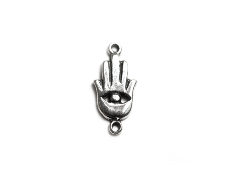 Sterling Silver 925 Hamsa with Eye Charm