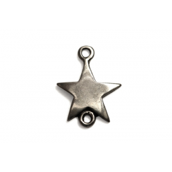 Sterling Silver 925 Star Two Ring Connector Charm