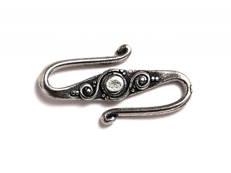 Sterling Silver 925 S Hook Clasp 13.69mm x 25.57mm