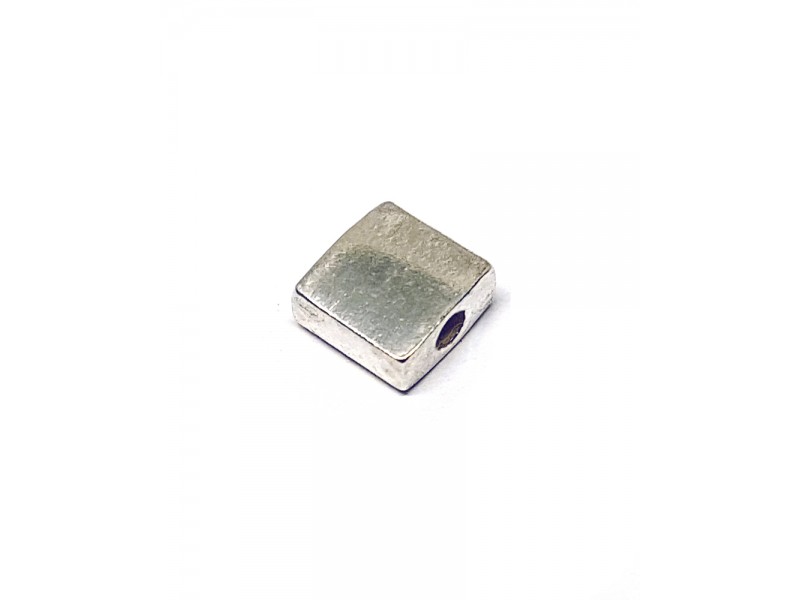 Sterling Silver 925 Square Bead 5.3mm, hole 0.8mm