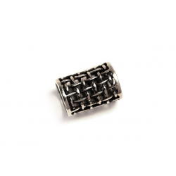 Sterling Silver 925 Lattice Tube Bead 7.27mm x 11.29mm I/D 