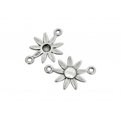 Sterling Silver 925 Daisy Connector Charm 