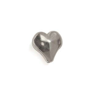 Sterling Silver 925 Facated Hollow Heart Bead 11.4mm, thick 6mm