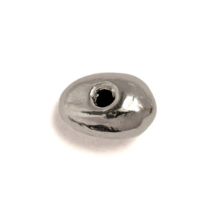 Sterling Silver 925 Nugget Bead 4.43mm x 8.46mm, thick 5.97mm