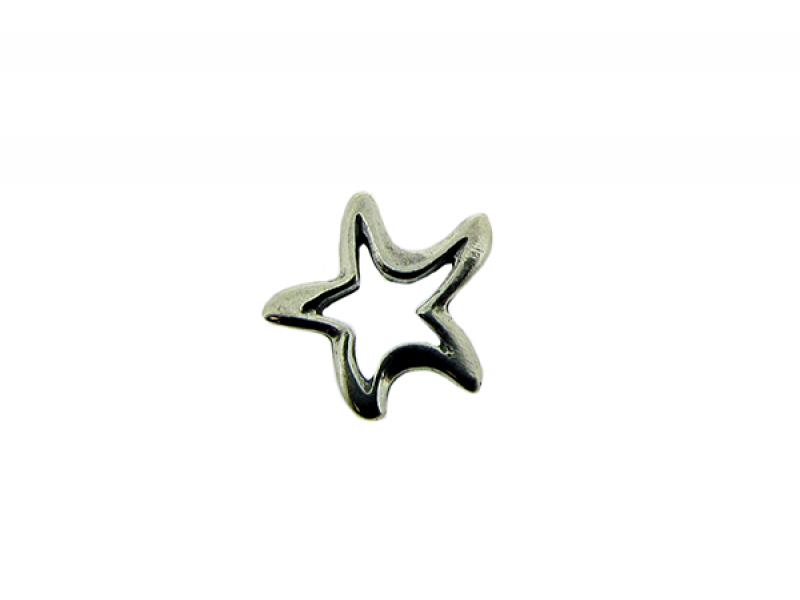 Sterling Silver 925 Starfish Cut-Out Charm