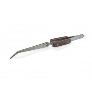REVERSE ACTION CURVED STAINLESS STEEL TWEEZERS 