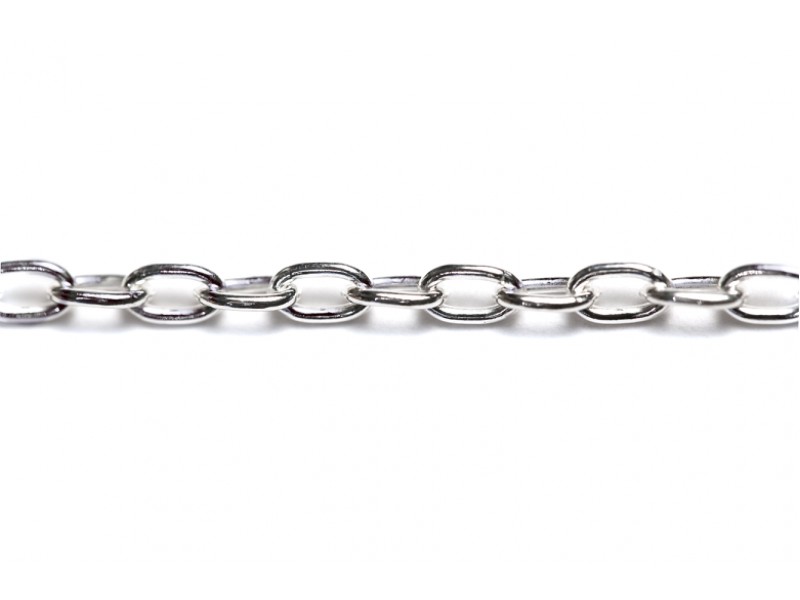 Sterling Silver 925 Oval Trace Chain - 3mm x 5mm (64)