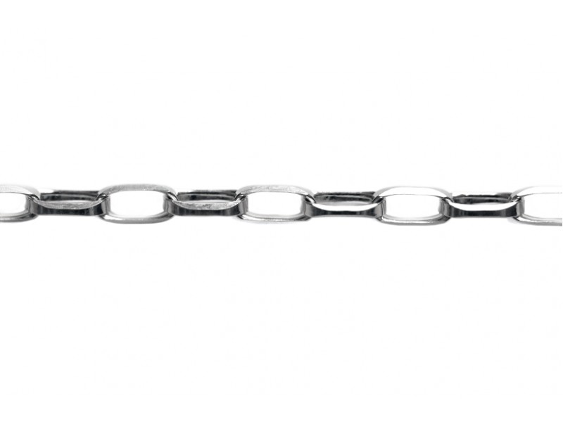 Sterling Silver 925 Diamond Cut Oval Belcher Chain - 7.7mm x 3.7mm (57)