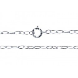 Ready Made Sterling Silver 925 Light Trace Chain - 2mm x 1.3mm / 16"