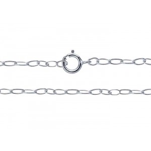 Ready Made Sterling Silver 925 Light Trace Chain - 2mm x 1.3mm / 16"