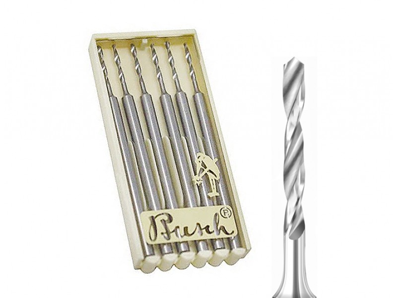 BUSCH TWIST DRILL, SIZES 0.6MM, (2.34mm SHANK)   
