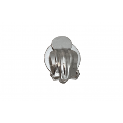 Sterling Silver 925 Ear Clip On Fittings with Round Base and Loop 