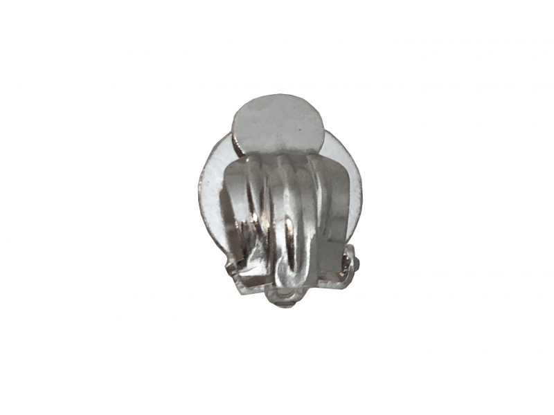 Sterling Silver 925 Ear Clip On Fittings with Round Base and Loop 
