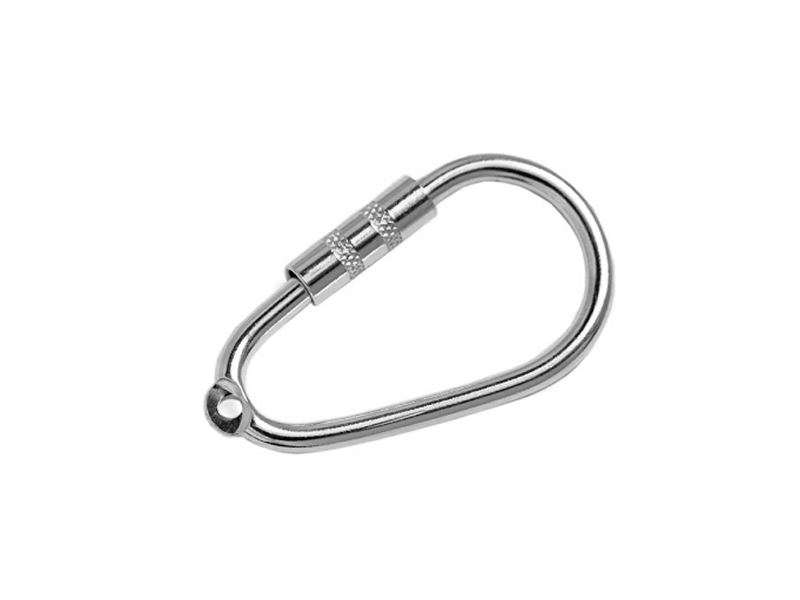 Sterling Silver 935 Oval Carabiner Key Ring with screw
