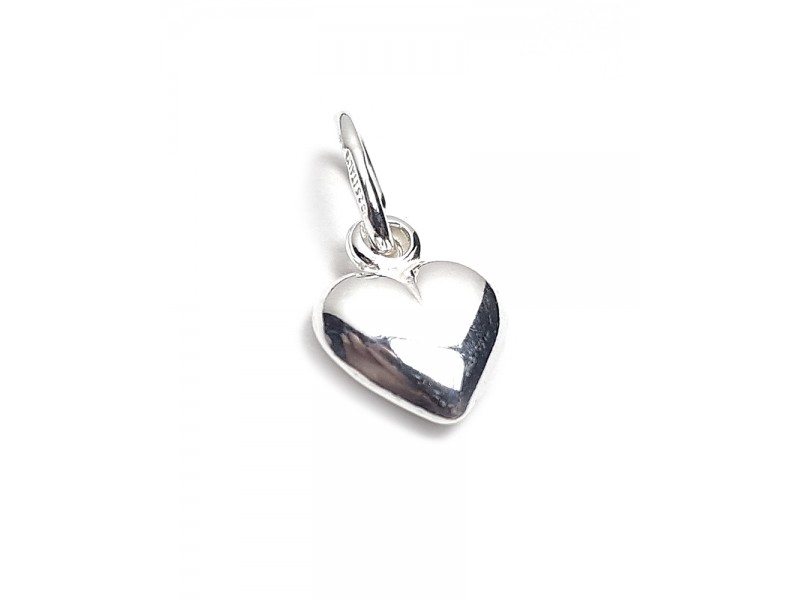 Sterling Silver 925 Puffy Heart Charm