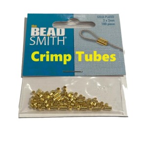 GOLD COLOR 2MM TUBE CRIMPS BAG OF 100 PIECES 