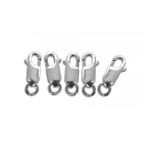 Sterling Silver 925 LOBSTER CLASP 10.1mm  (w/ open jump ring) PACK OF 5  0925LC1WR