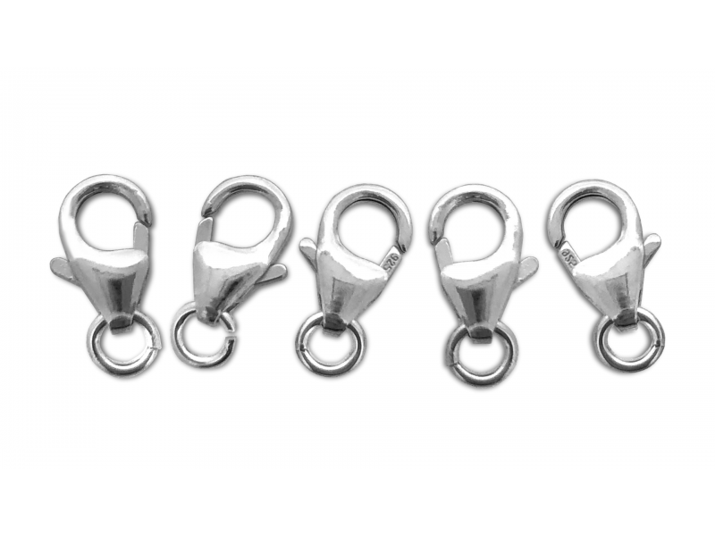 Sterling Silver 925 NEW TRIGGER CLASP 8.2mm  (w/ open jump ring) PACK OF 5  