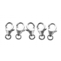 Sterling Silver 925 NEW TRIGGER CLASP 10.0mm  (w/ open jump ring) PACK OF 5 