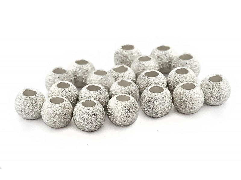 Pack of Silver Laser Cut Round Bead - 3mm