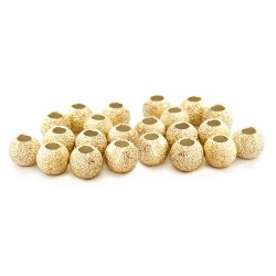 Pack of Gold Plated Laser Cut Round Beads - 3mm