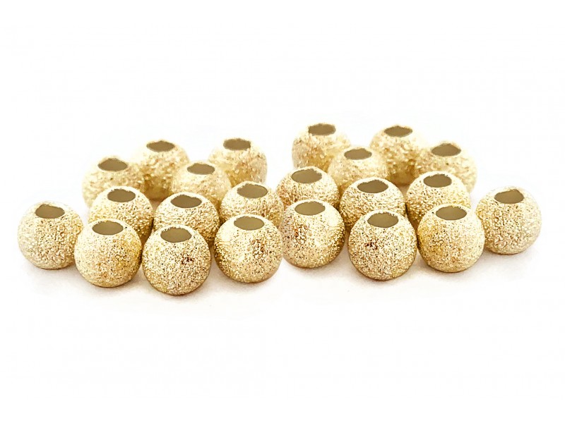 Pack of Gold Plated Laser Cut Round Beads - 3mm