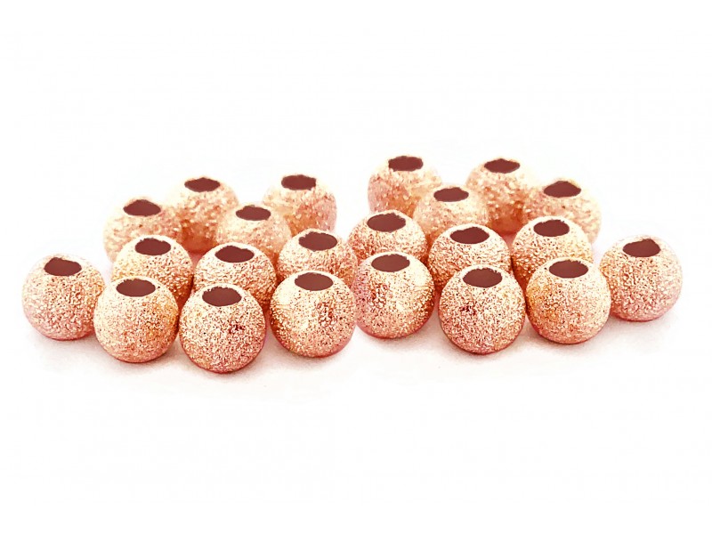 Pack of Rose Gold Plated Laser Cut Round Beads - 3mm