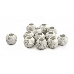Pack of Silver Laser Cut Round Beads - 5mm