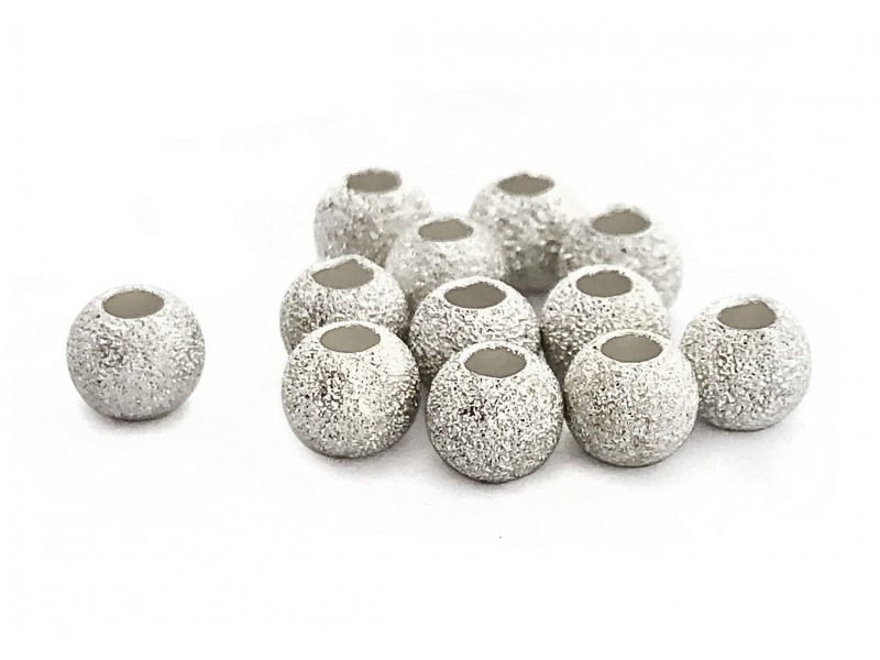 Pack of Silver Laser Cut Round Beads - 6mm