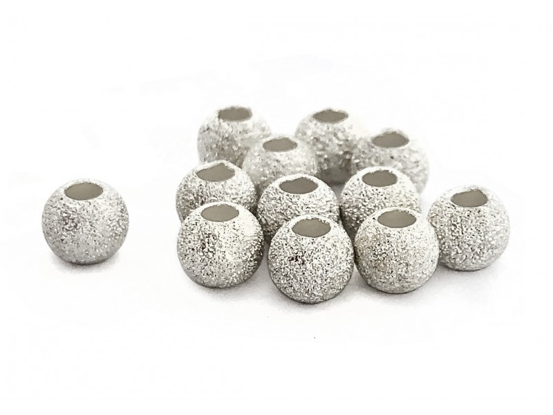 Pack of Silver Laser Cut Round Beads - 5mm