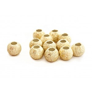 Pack of Gold Plated Laser Cut Round Beads - 6mm