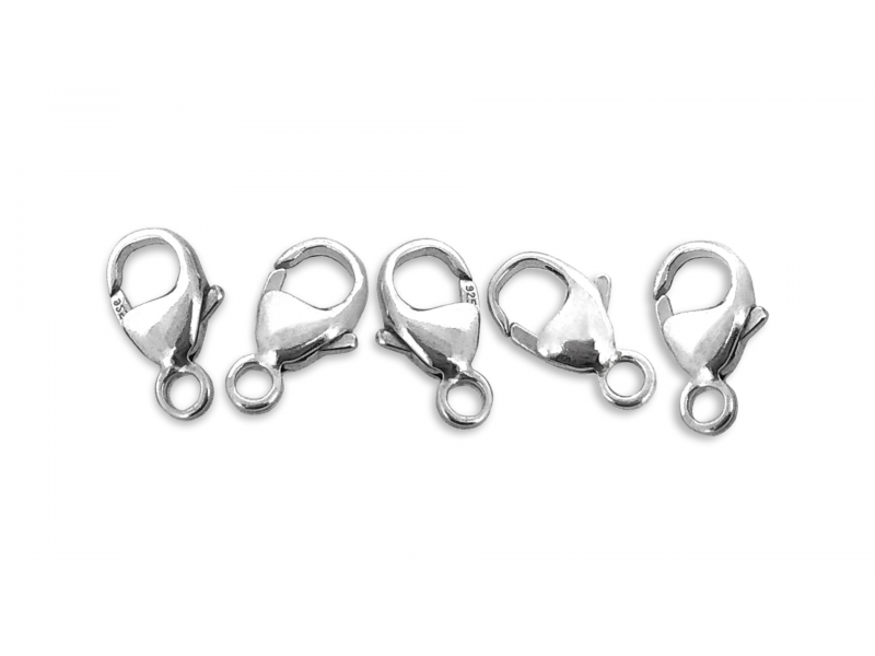 Sterling Silver 925 OVAL TRIGGER CLASP 9.1mm  (w/ fixed closed ring) PACK OF 5